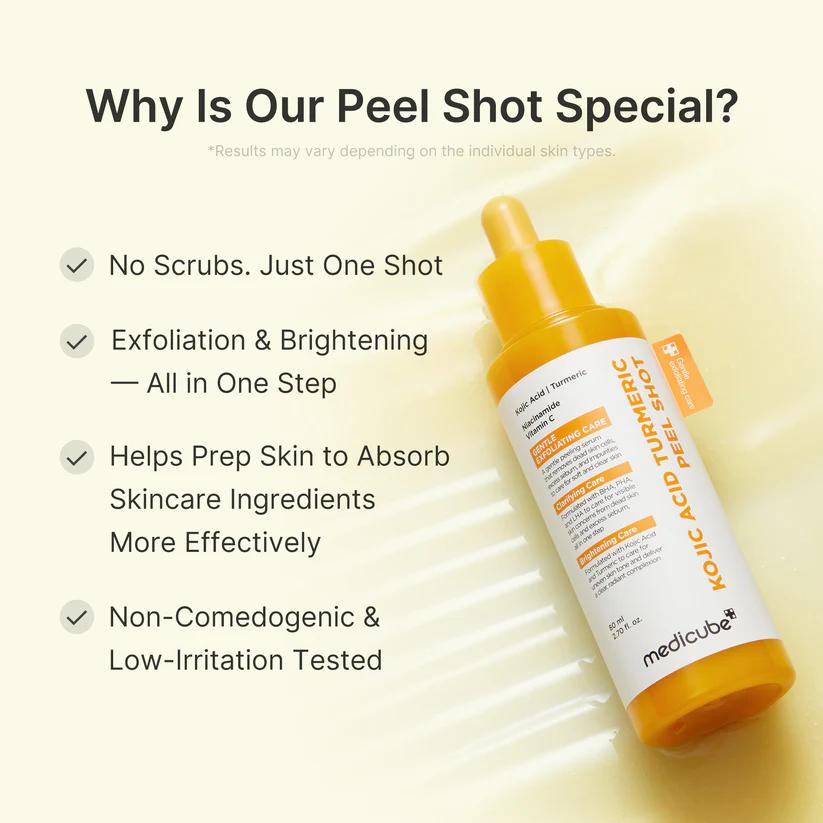 Medicube Kojic Acid Turmeric Peel Shot gel texture application