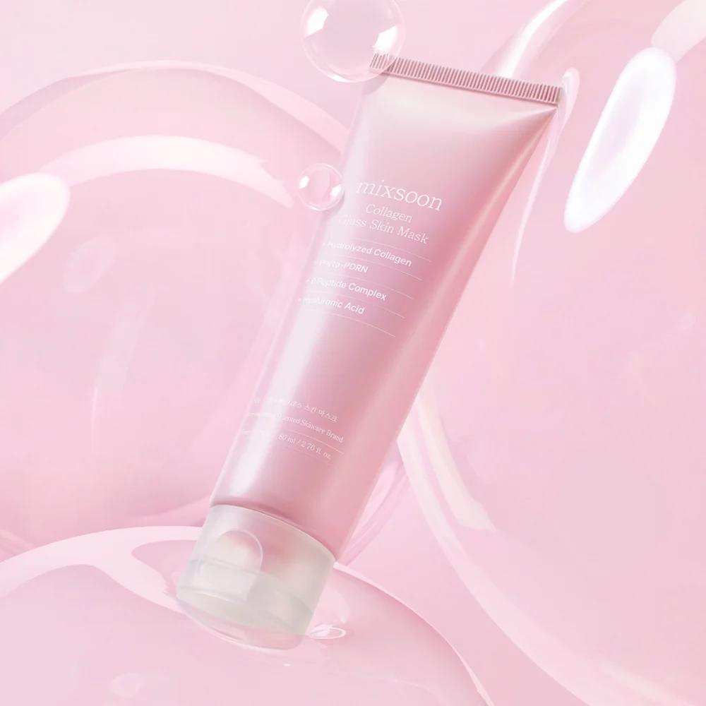 mixsoon Collagen Glass Skin Mask 80ml with Peptides that leaves the treated area looking smoother and refreshed