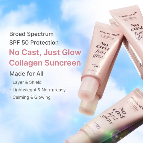 Medicube Collagen Glow Sunscreen no white cast on skin